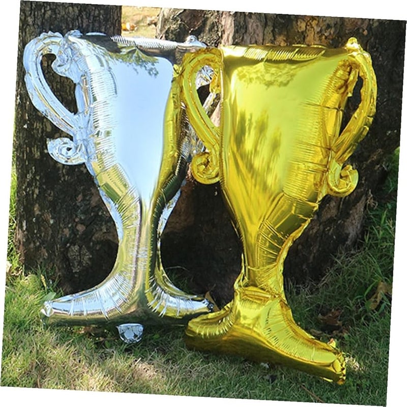 Graduation Trophy Foil Balloons 6Pcs Gold Silver Metallic Party Decor Photo Props - Image 3